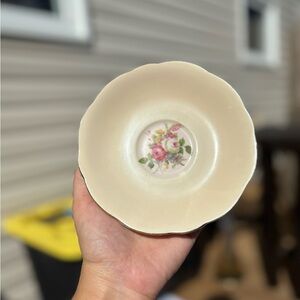 Foley China Floral Cream Saucer with Gold Trim